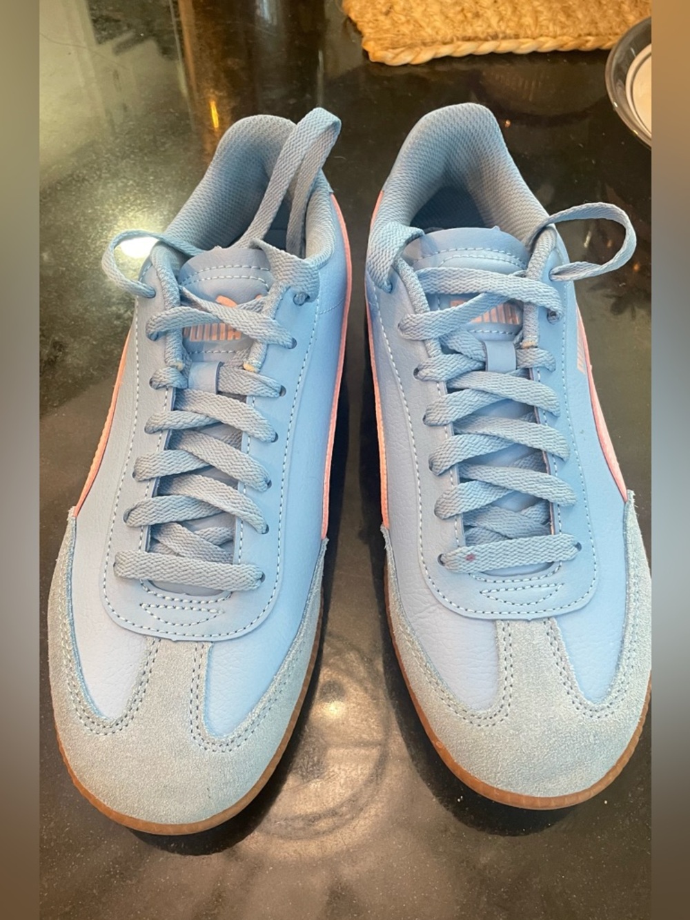 Puma Light Blue and Pink Women's Sneakers